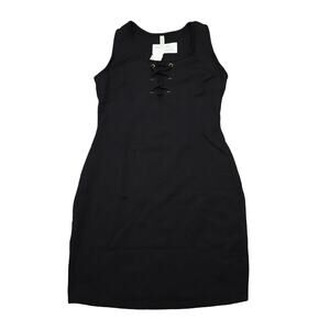 Love Republic Dress Womens M Black Plain Sleeveless Scoop Neck Pencil Cut